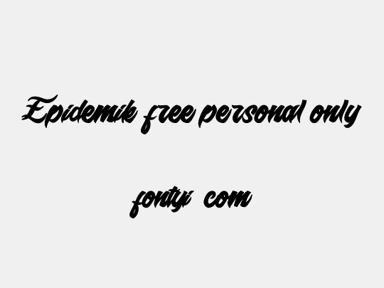 Epidemik free personal only