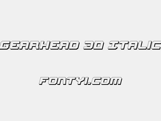 Gearhead 3D Italic