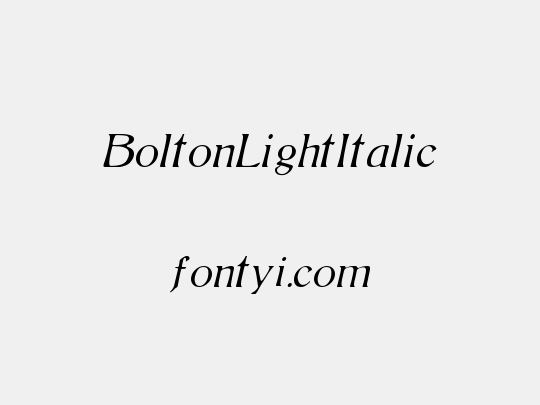 BoltonLightItalic