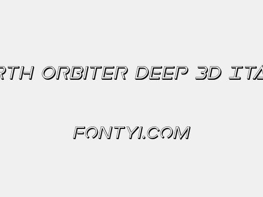 Earth Orbiter Deep 3D Italic