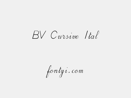 BV Cursive Ital