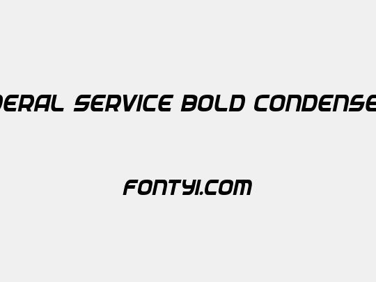 Federal Service Bold Condensed Italic