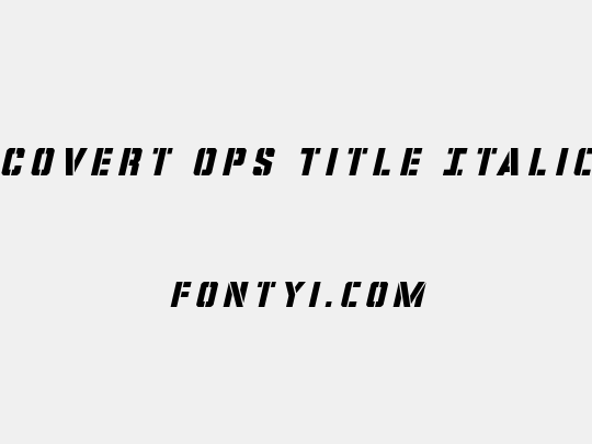 Covert Ops Title Italic