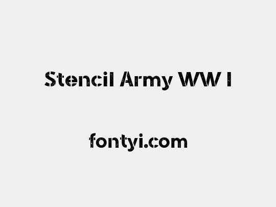 Stencil Army WW I
