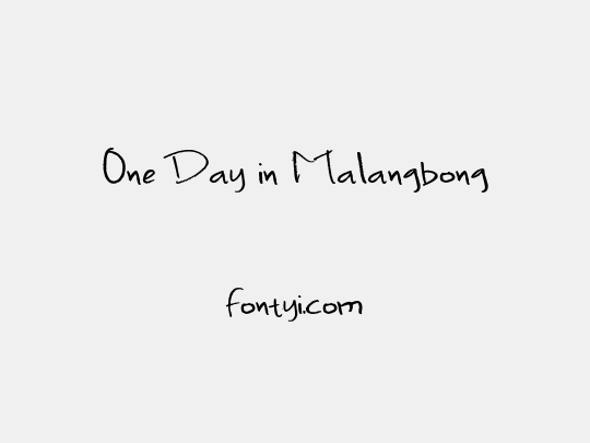 One Day in Malangbong