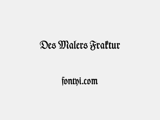 Des Malers Fraktur