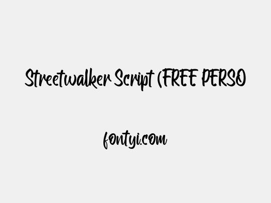 Streetwalker Script (FREE PERSO