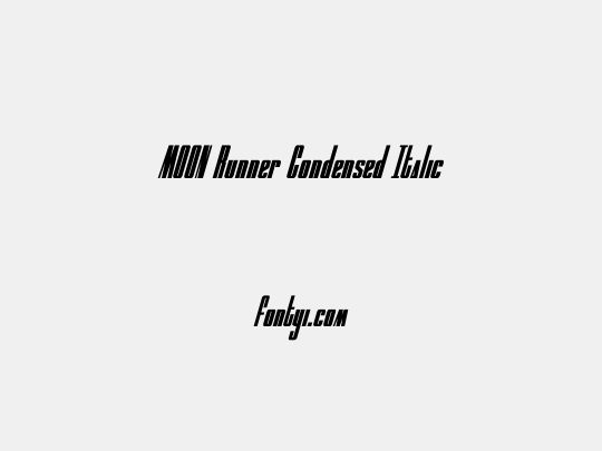 MOON Runner Condensed Italic