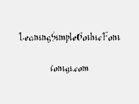 LeaningSimpleGothicFont
