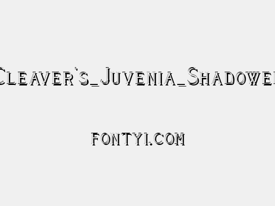 Cleaver's_Juvenia_Shadowed