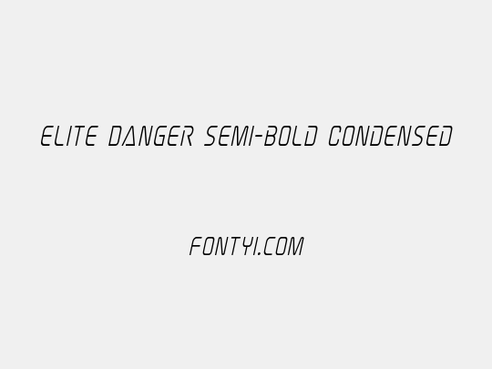 Elite Danger Semi-Bold Condensed Italic