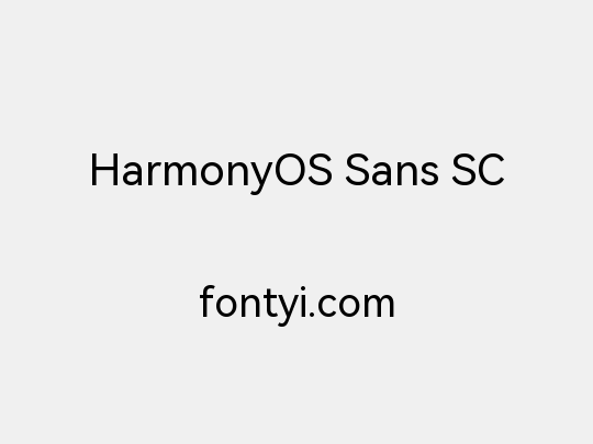 HarmonyOS Sans SC