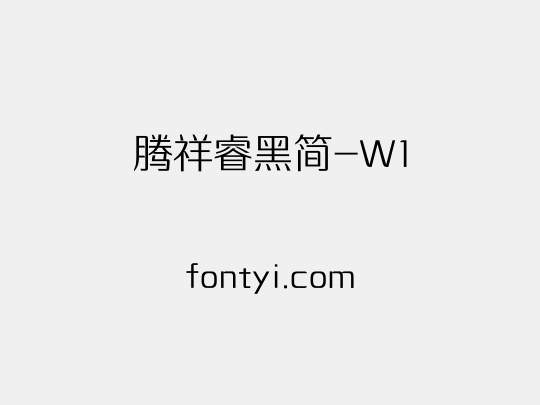 腾祥睿黑简-W1