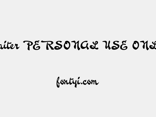 Waiter PERSONAL USE ONLY