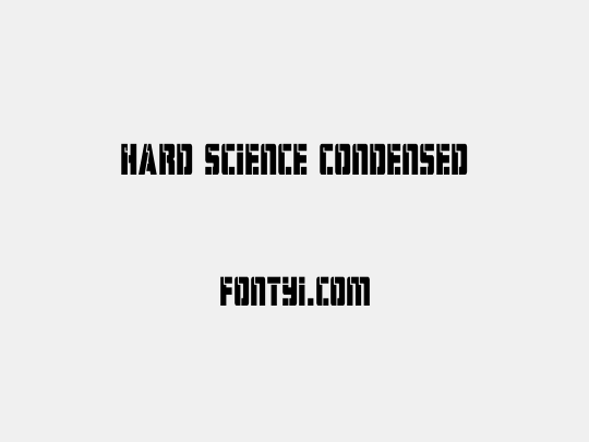 Hard Science Condensed