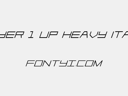 Player 1 Up Heavy Italic