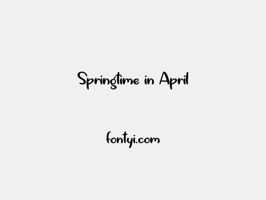 Springtime in April