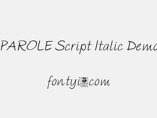 PAROLE Script Italic Demo