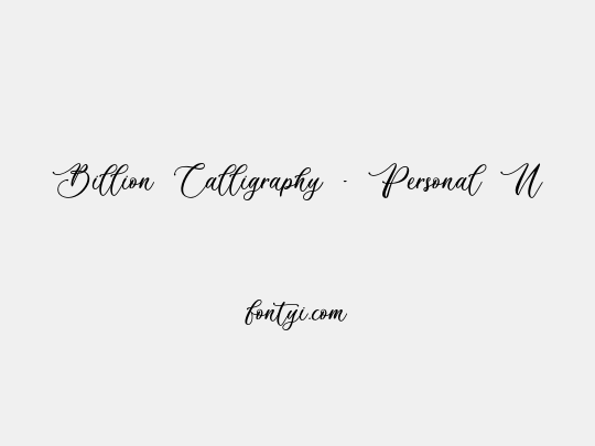 Billion Calligraphy - Personal Use