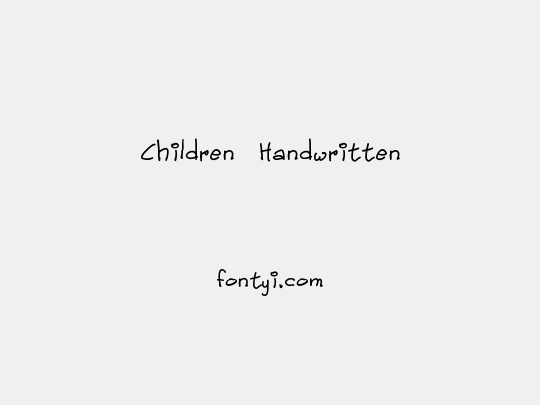 Children  Handwritten