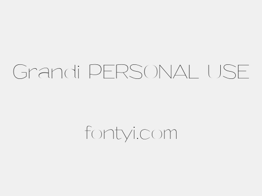 Grandi PERSONAL USE