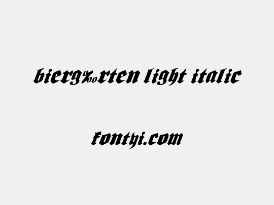 Bierg‰rten Light Italic
