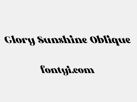 Glory Sunshine Oblique