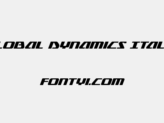 Global Dynamics Italic