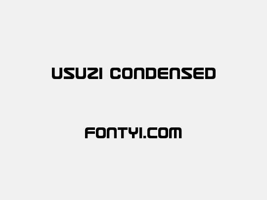 Usuzi Condensed