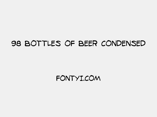 98 Bottles of Beer Condensed