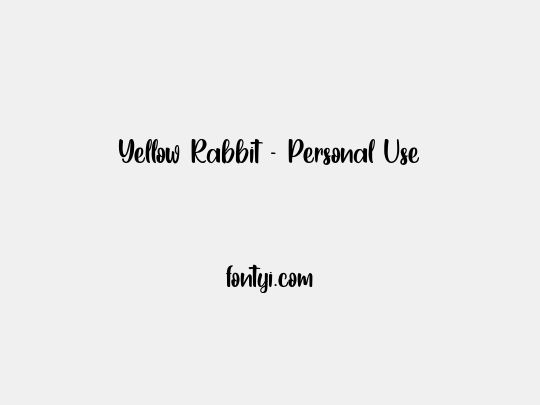 Yellow Rabbit - Personal Use