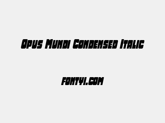 Opus Mundi Condensed Italic