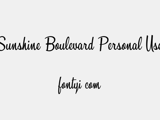 Sunshine Boulevard Personal Use