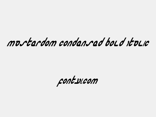 Masterdom Condensed Bold Italic