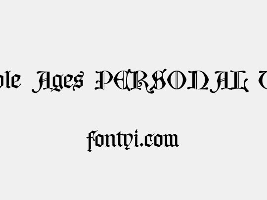 Middle Ages PERSONAL USE