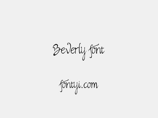 Beverly font