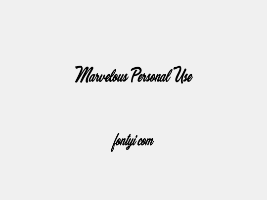 Marvelous Personal Use