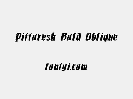 Pittoresk Bold Oblique