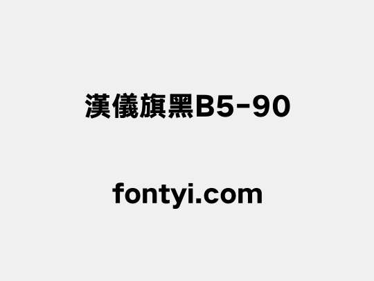 漢儀旗黑B5-90
