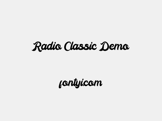 Radio Classic Demo
