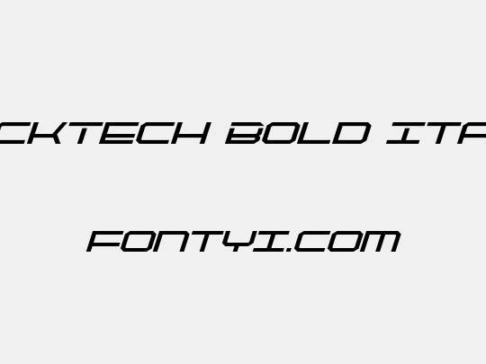 QuickTech Bold Italic
