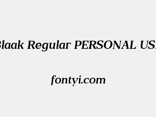 Blaak Regular PERSONAL USE