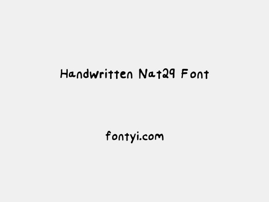 Handwritten Nat29 Font
