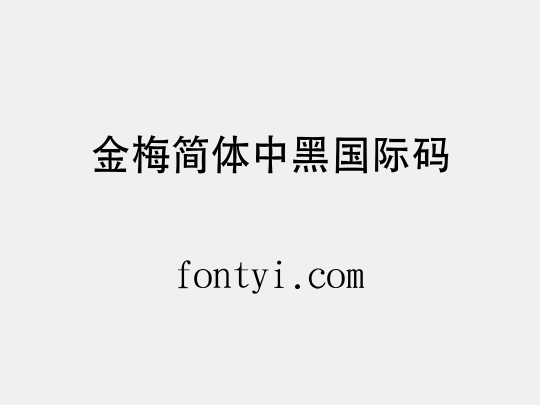 金梅簡體中黑國際碼