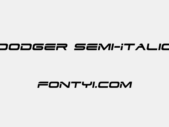 Dodger Semi-Italic