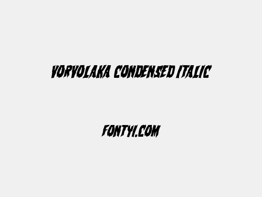 Vorvolaka Condensed Italic