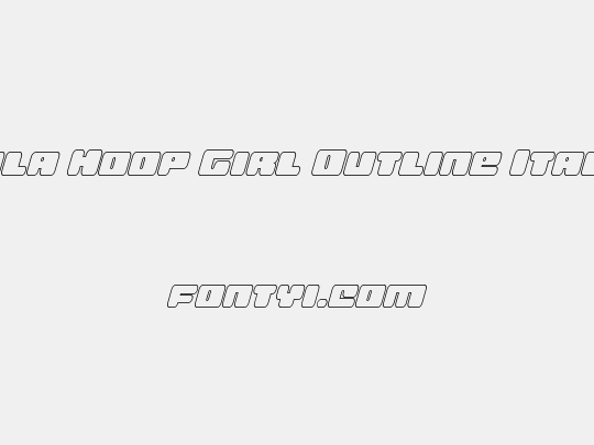 Hula Hoop Girl Outline Italic