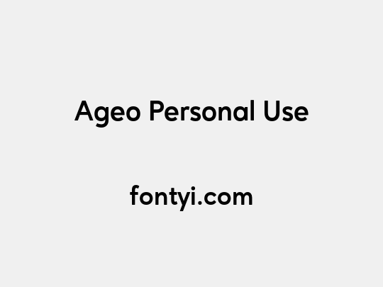 Ageo Personal Use