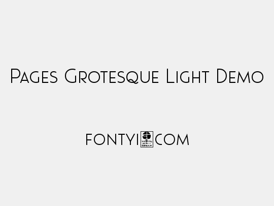 Pages Grotesque Light Demo