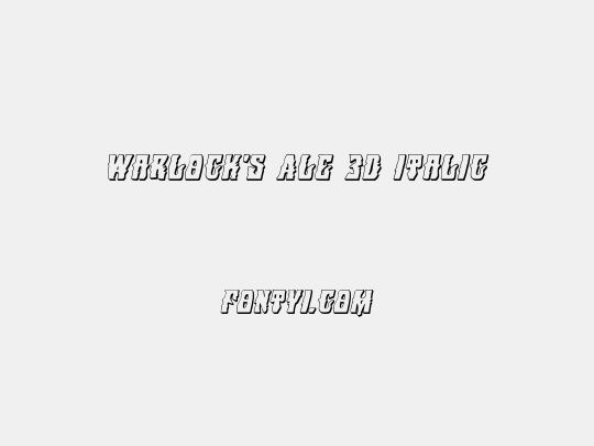 Warlock's Ale 3D Italic